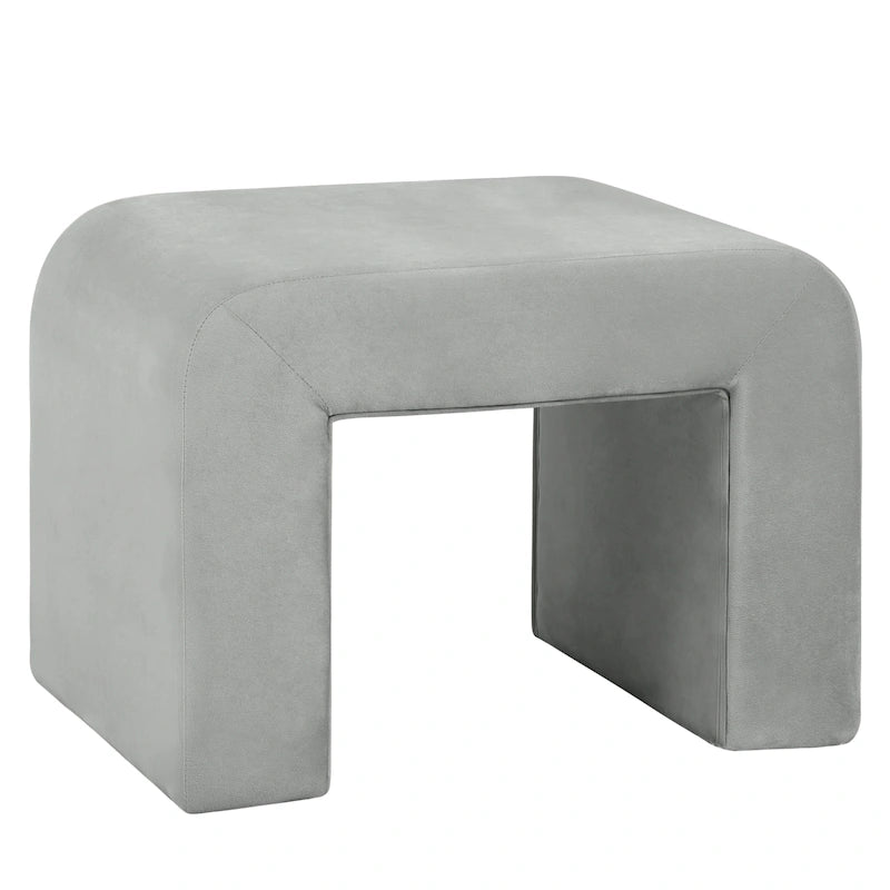 Banco moderno 26 tapizado en terciopelo o bouclé, con asiento de espuma acolchada, para sala de estar, dormitorio y oficina en casa