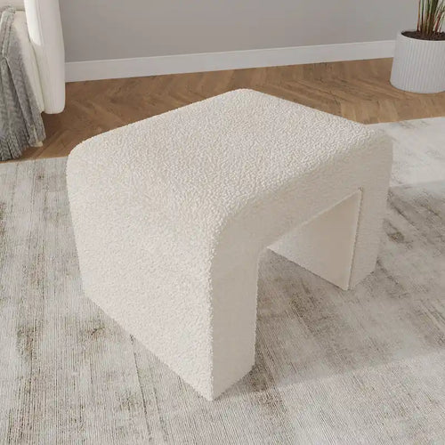 Banco moderno 26 estofado em veludo ou bouclé, com assento de espuma acolchoado, para sala de estar, quarto ou escritório em casa