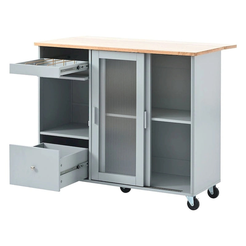 Carrito de cocina plegable con luces LED