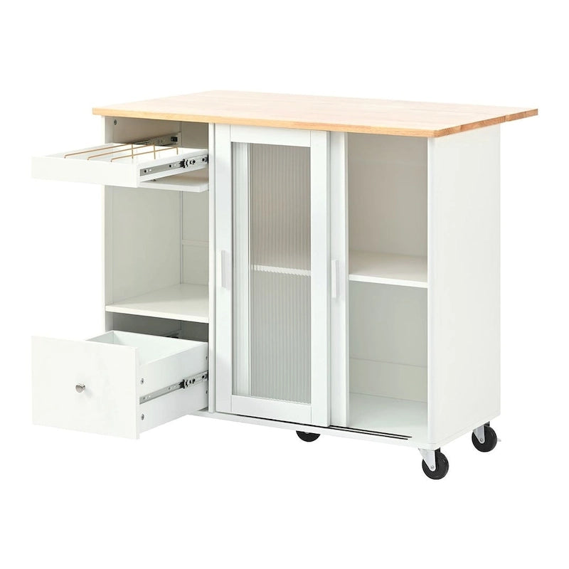 Carrito de cocina plegable con luces LED