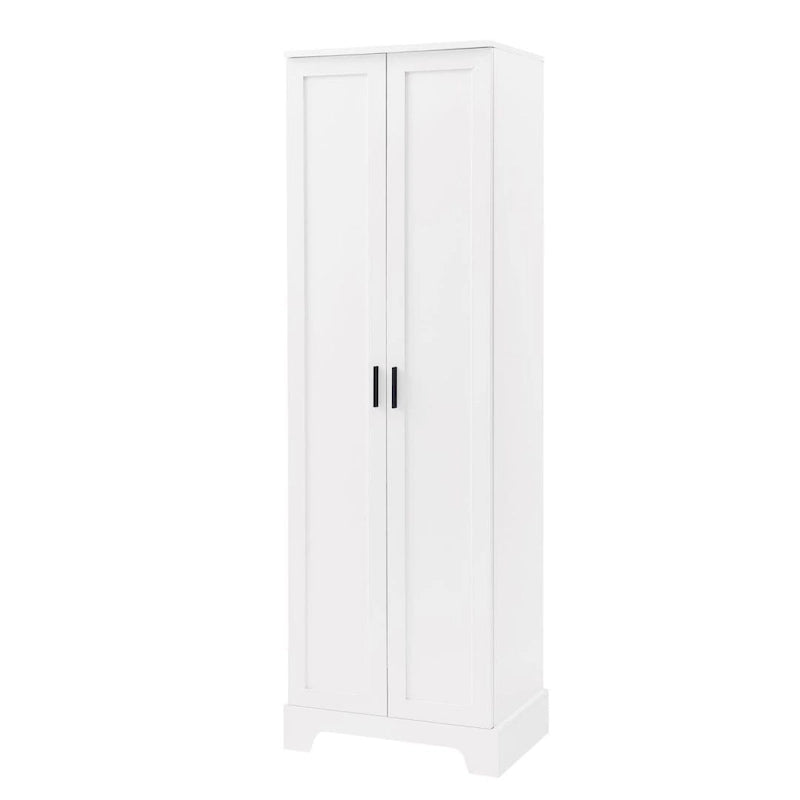 Gabinete de almacenamiento con dos puertas para baño u oficina, estante ajustable, tablero MDF