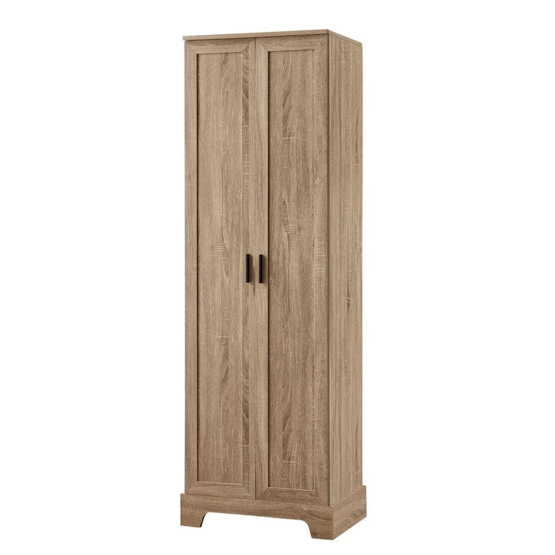 Gabinete de almacenamiento con dos puertas para baño u oficina, estante ajustable, tablero MDF