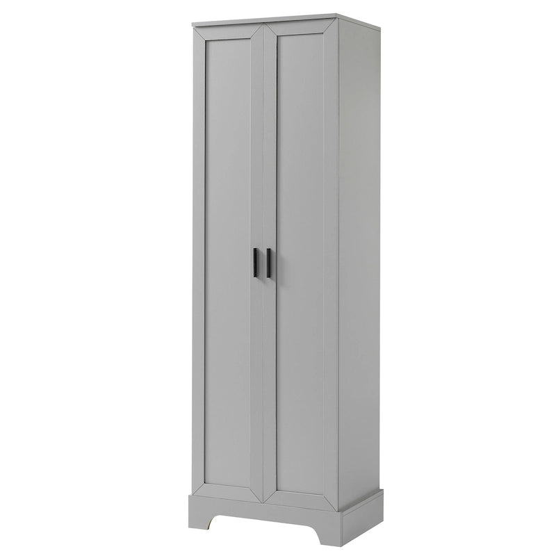 Gabinete de almacenamiento con dos puertas para baño u oficina, estante ajustable, tablero MDF