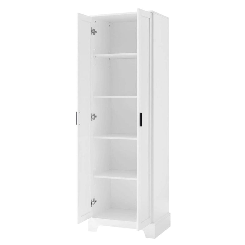 Gabinete de almacenamiento con dos puertas para baño u oficina, estante ajustable, tablero MDF