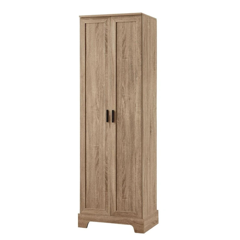 Gabinete de almacenamiento con dos puertas para baño u oficina, estante ajustable, tablero MDF