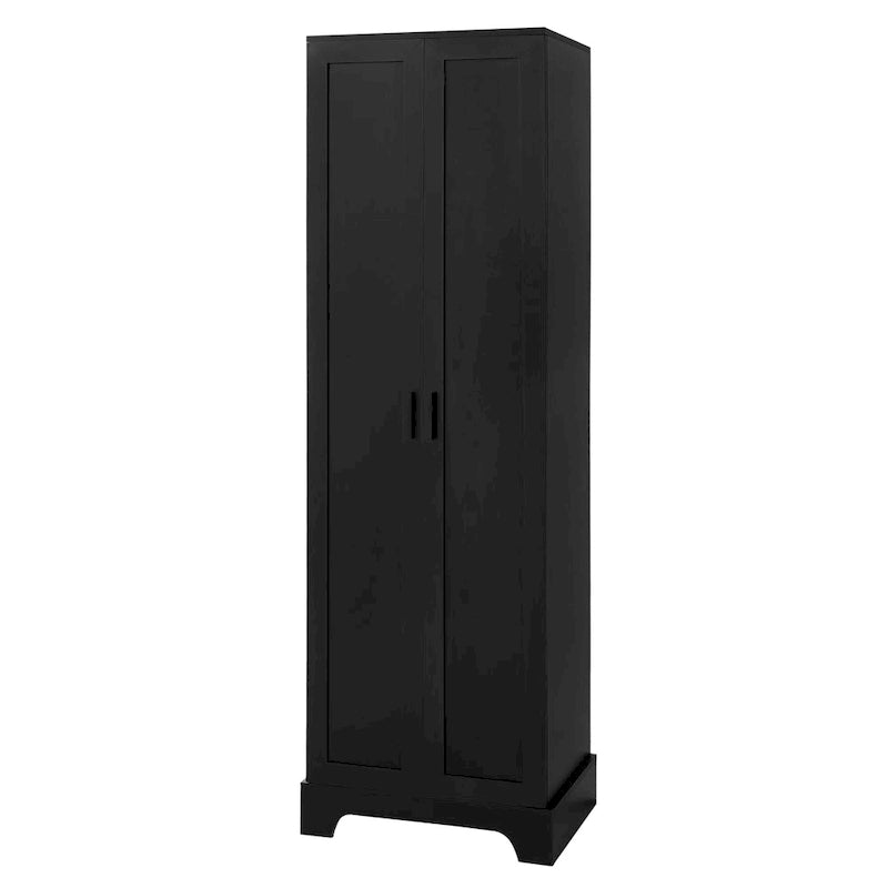 Gabinete de almacenamiento con dos puertas para baño u oficina, estante ajustable, tablero MDF