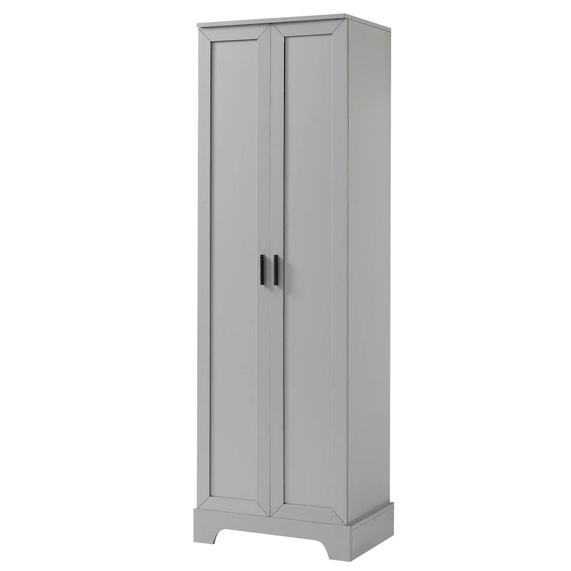 Gabinete de almacenamiento con dos puertas para baño u oficina, estante ajustable, tablero MDF
