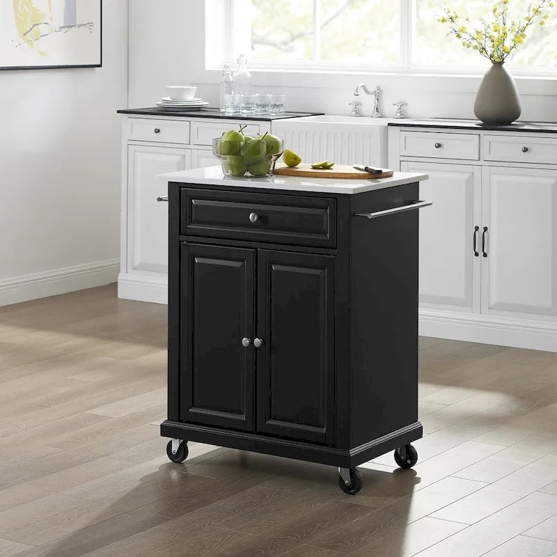 Carrito de cocina portátil con encimera de granito - 31W x 18D x 35.5H