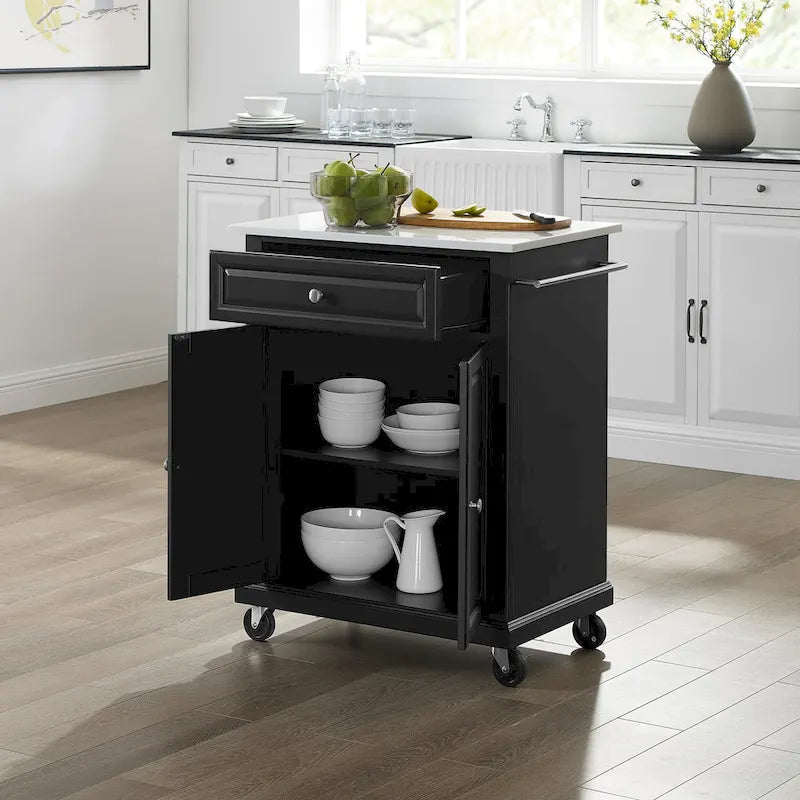 Carrito de cocina portátil con encimera de granito - 31W x 18D x 35.5H