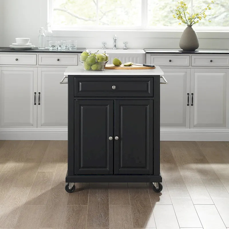 Carrito de cocina portátil con encimera de granito - 31W x 18D x 35.5H