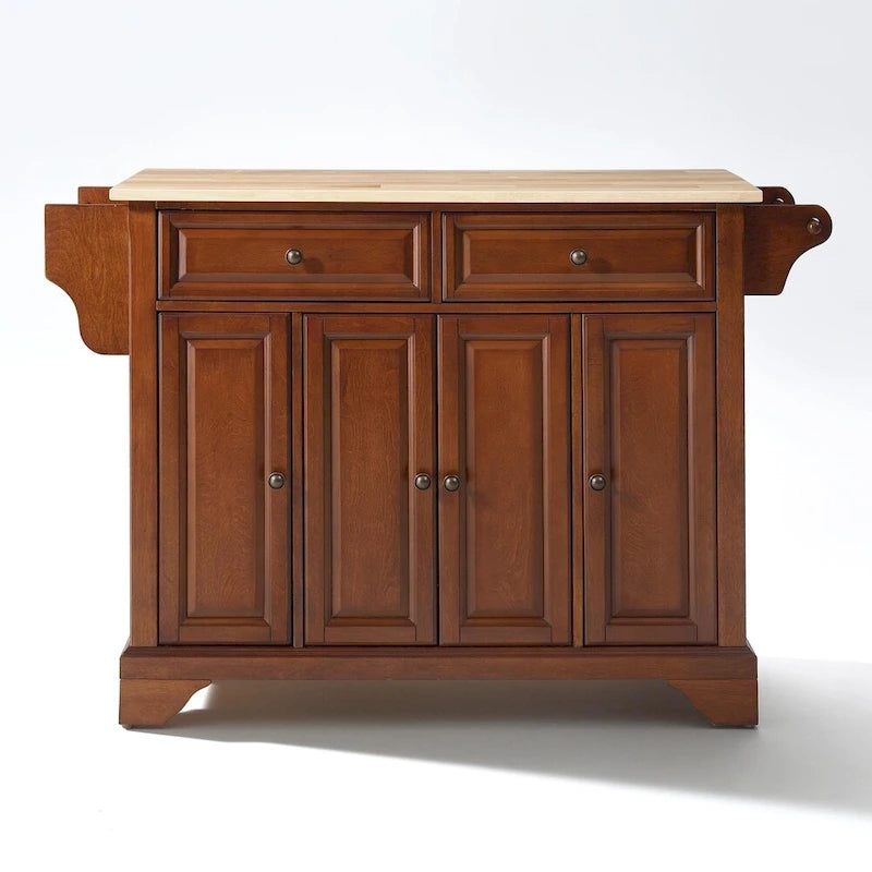 Isola da cucina classica con piano in legno naturale color ciliegio - 18d x 51.5w x 36h