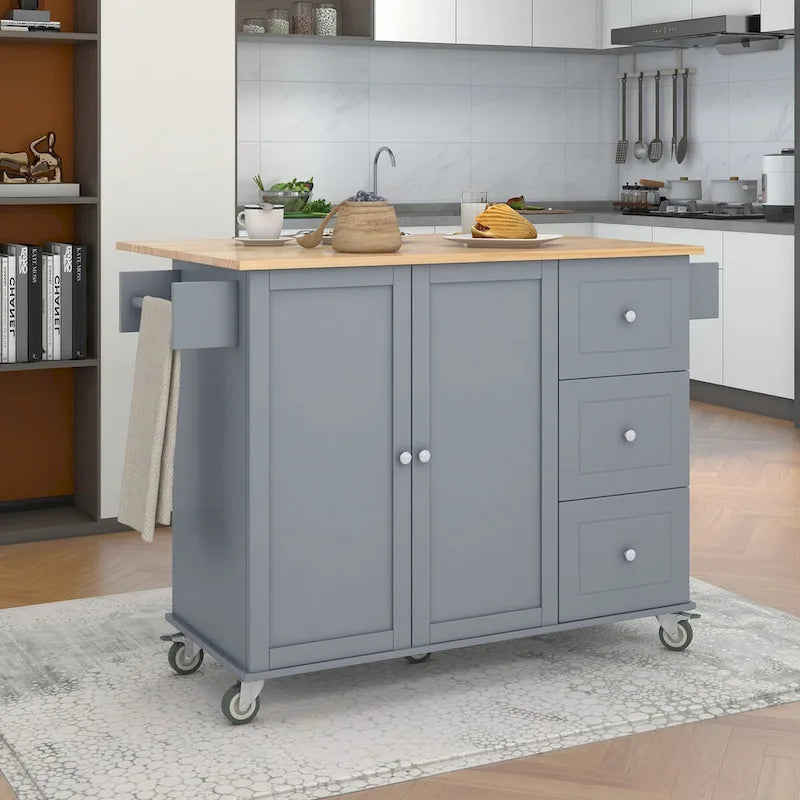 Carrito de cocina multifuncional con especiero y estantes ajustables