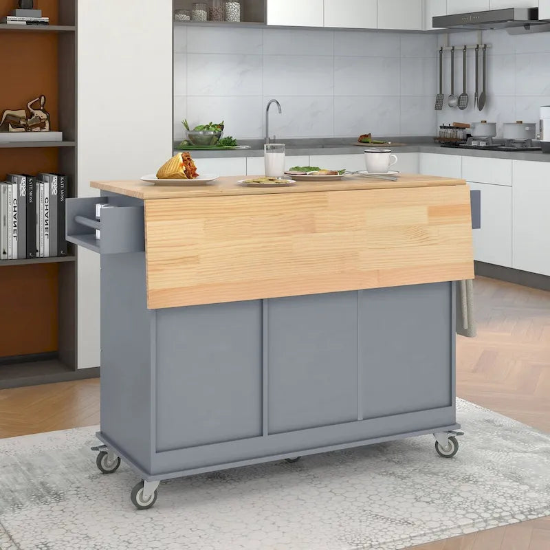Carrito de cocina multifuncional con especiero y estantes ajustables