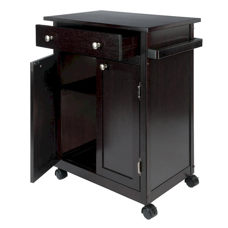 Carrito de cocina multiusos, espresso - 26.89 x 17.72 x 34.02 pulgadas