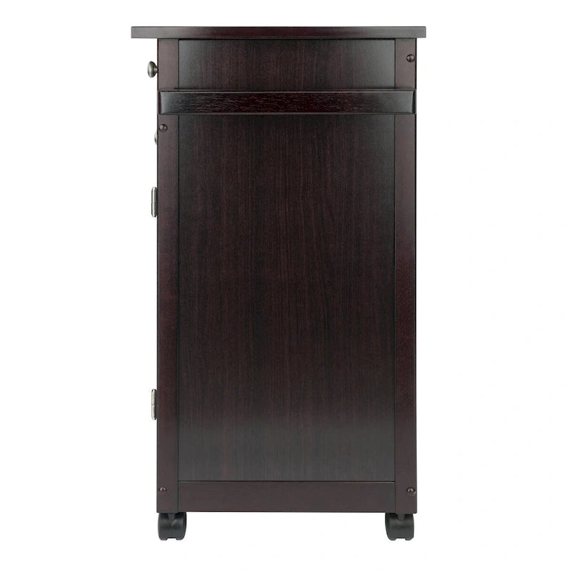 Utility Kitchen Cart, Espresso - 26.89 x 17.72 x 34.02 inches