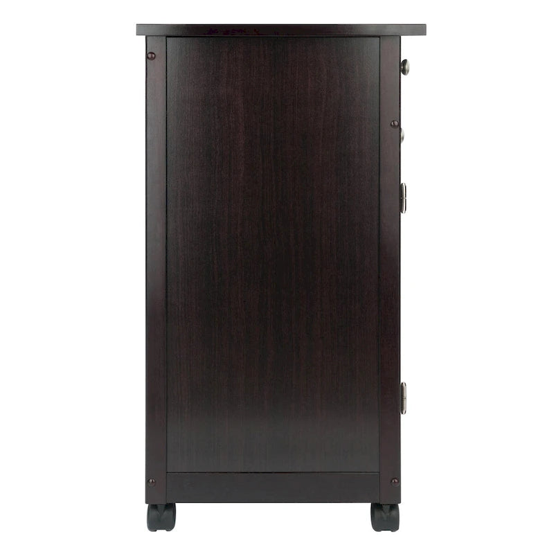 Carrito de cocina multiusos, espresso - 26.89 x 17.72 x 34.02 pulgadas