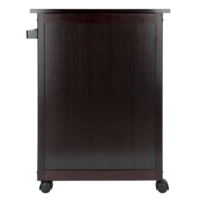 Utility Kitchen Cart, Espresso - 26.89 x 17.72 x 34.02 inches