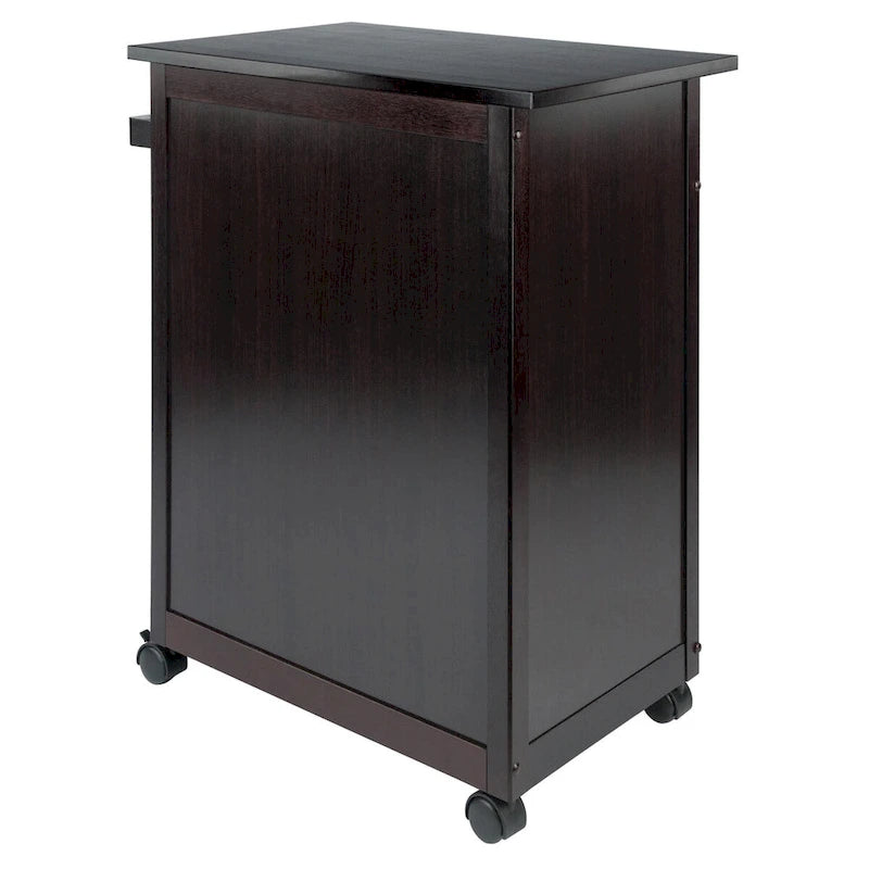 Utility Kitchen Cart, Espresso - 26.89 x 17.72 x 34.02 inches