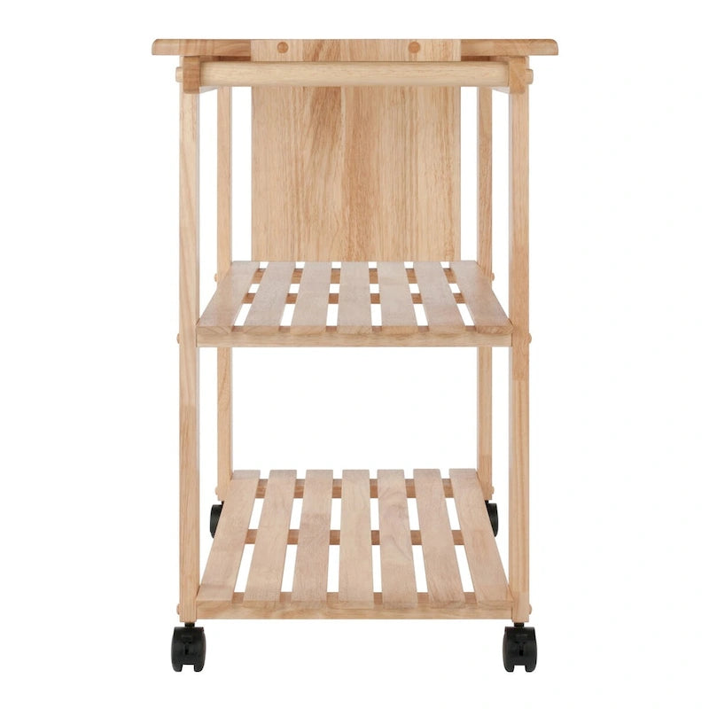 Carrinho de Cozinha Multiusos, Natural - 33.19 x 20.47 x 31.93 polegadas