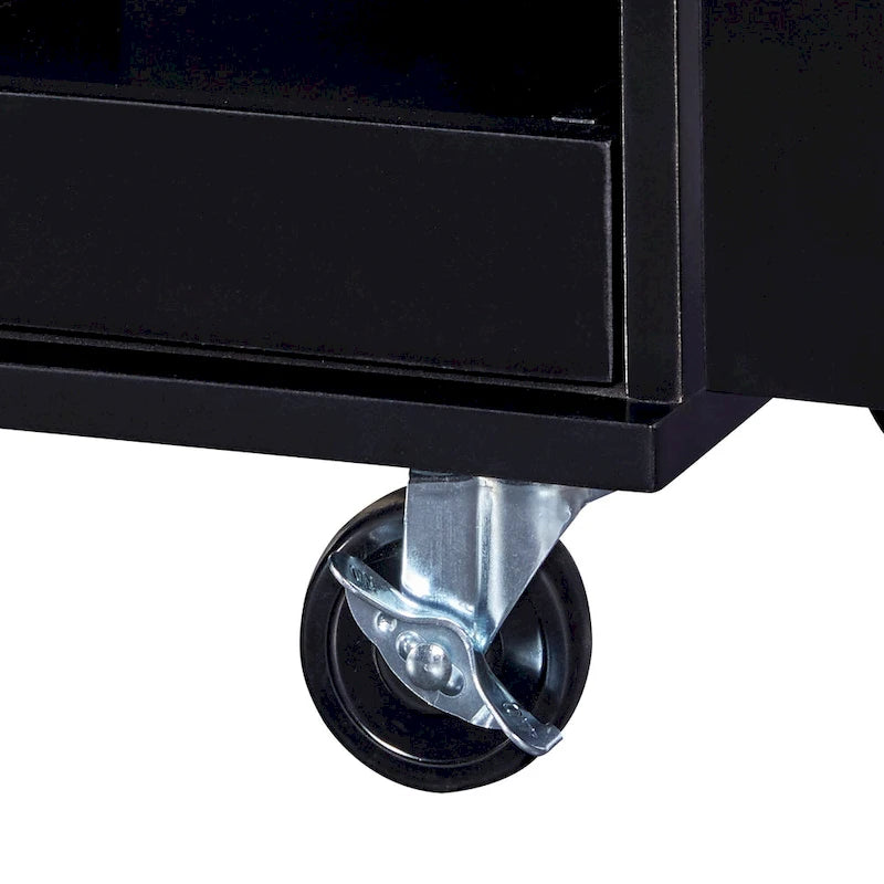 Carrello da cucina in legno di gomma con piano ribaltabile, ripiano contenitore interno, portabarattoli per spezie, 2 ripiani estraibili e 3 cassetti