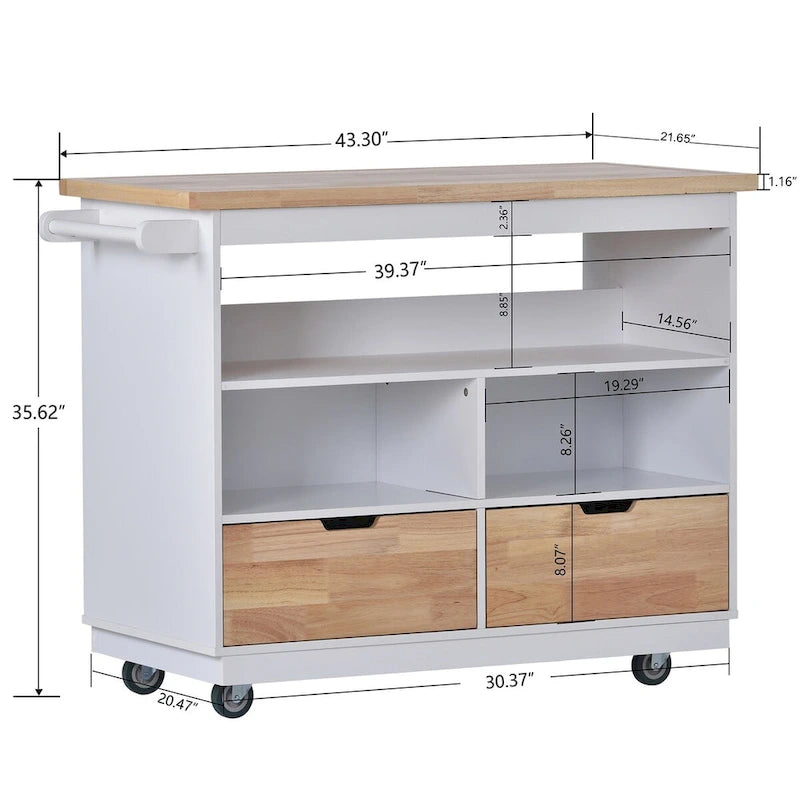 Carrello isola da cucina bifacciale