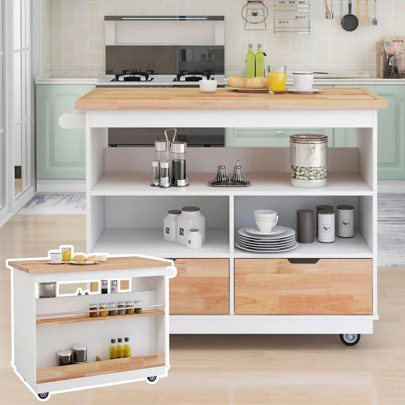 Carrello isola da cucina bifacciale