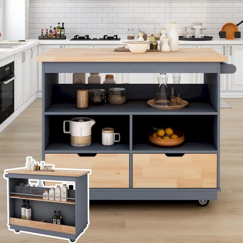 Carrello isola da cucina bifacciale