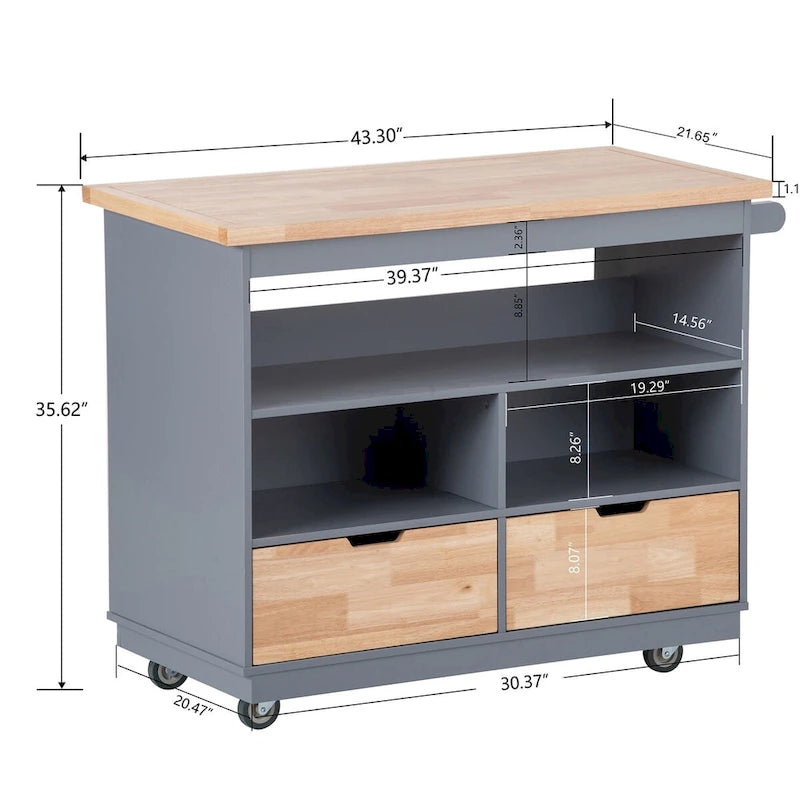 Carrello isola da cucina bifacciale