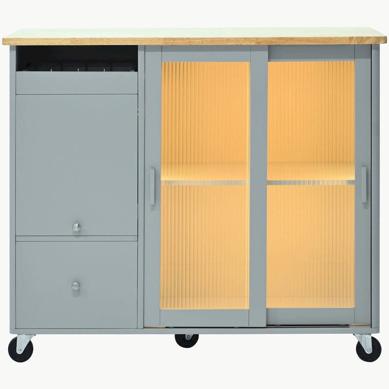 Isola da cucina con piano a ribalta e luce LED