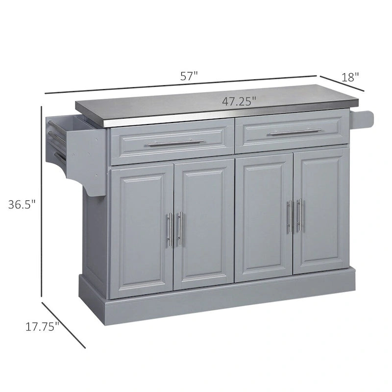 Isola da cucina con ruote e contenitore, carrello da cucina portatile