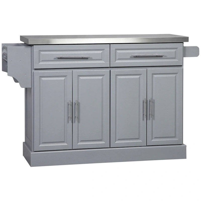 Isola da cucina con ruote e contenitore, carrello da cucina portatile